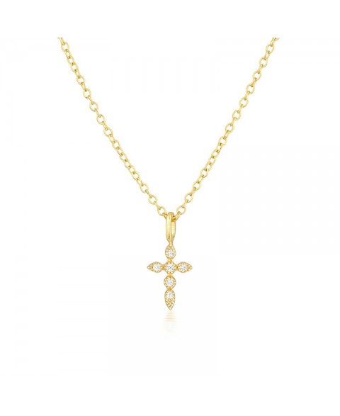 Collar Cross Gold Zircón